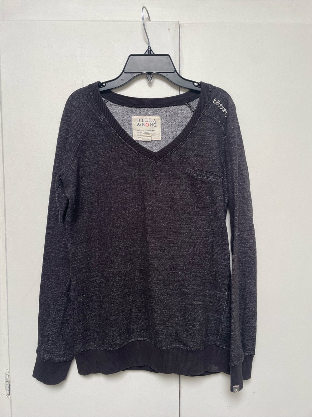 Billabong Women's Dark Charcoal V-Neck Sweater